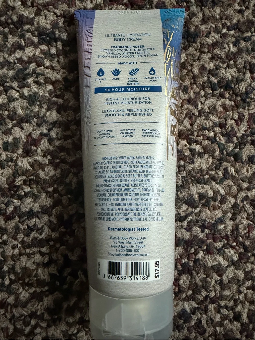 Bath & Body Works Frosted Coconut Snowball Body Cream - Blue, Gold, White
